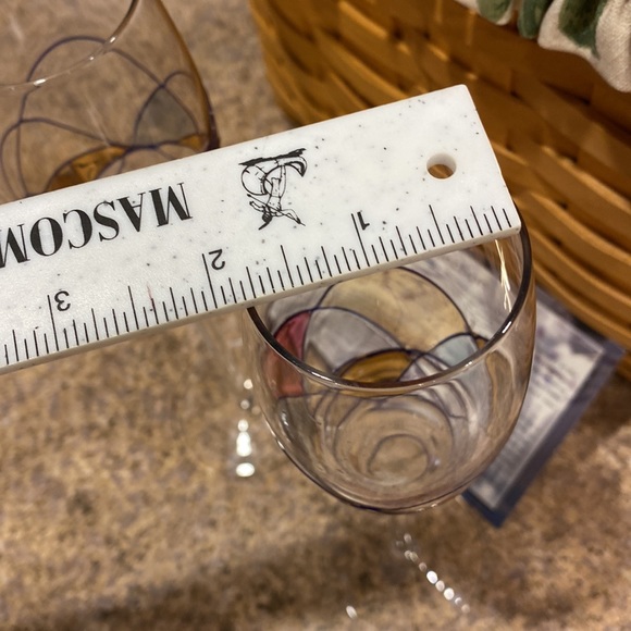 Milano Collection Set of 2 Flute Glasses Vivid Color Swirls with Gold - Picture 4 of 17